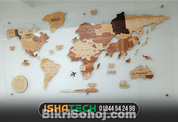 Acrylic Letter World Map.